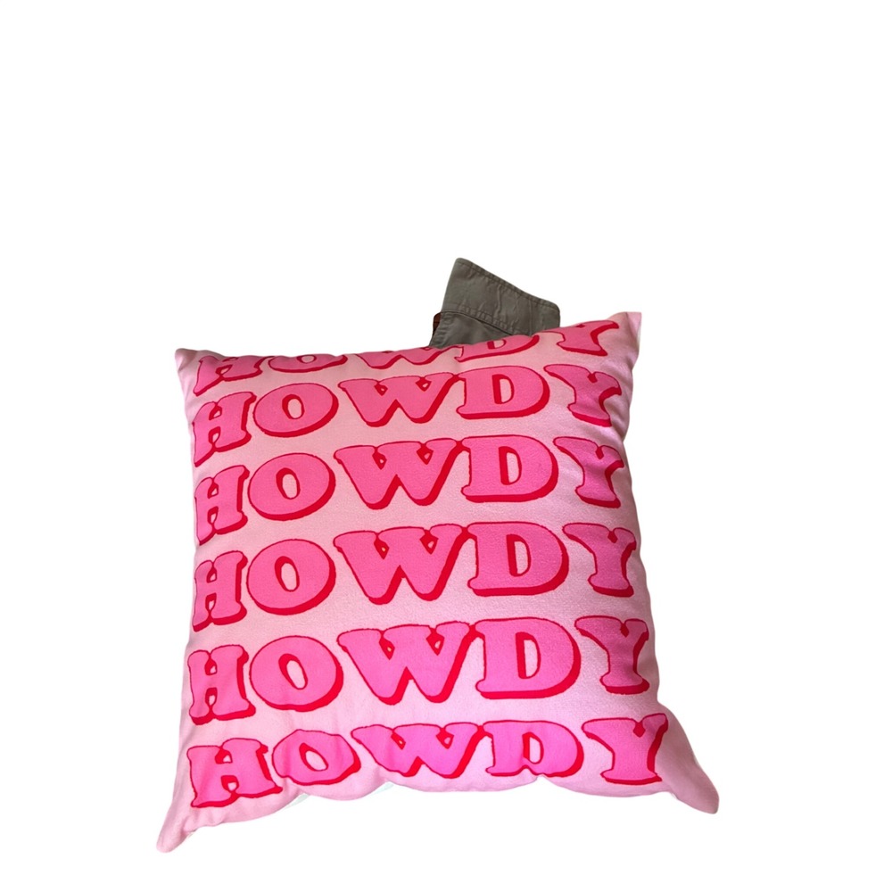 Howdy Throw Pillow Women OS Pink Good Western Coastal Cowgirl Decor